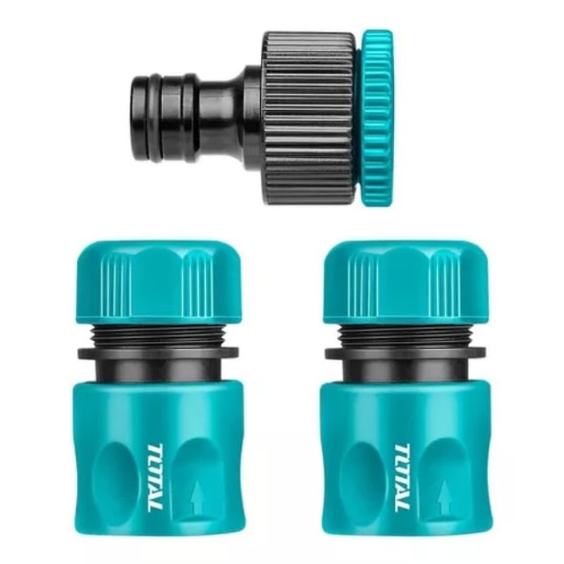TOTAL TOOLS - Set De Conexiones Acople Rápido Para Manguera 3 Piezas