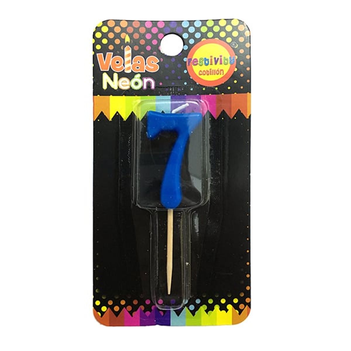 GENERICO - VELA NUMERAL STICK NEON N? 7 X1 UNI
