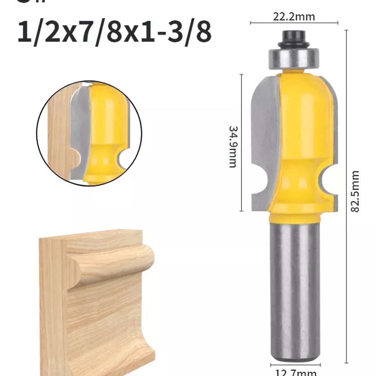 GENERICO - Fresa Madera Moldura Doble Zócalo Marcos Vástago ½ X 35mm