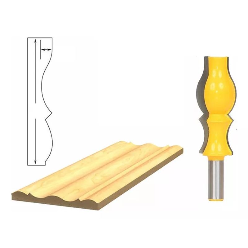 GENERICO - Fresa Madera Moldura Doble Zócalo Marcos Vástago ½ X762mm