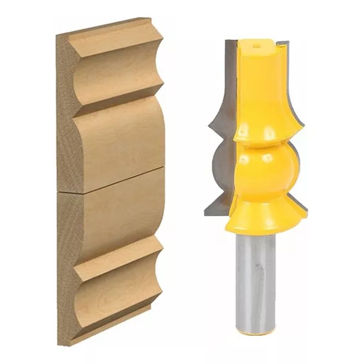 GENERICO - Fresa Madera Moldura Doble Zócalo Marcos Vástago ½ X 572 mm