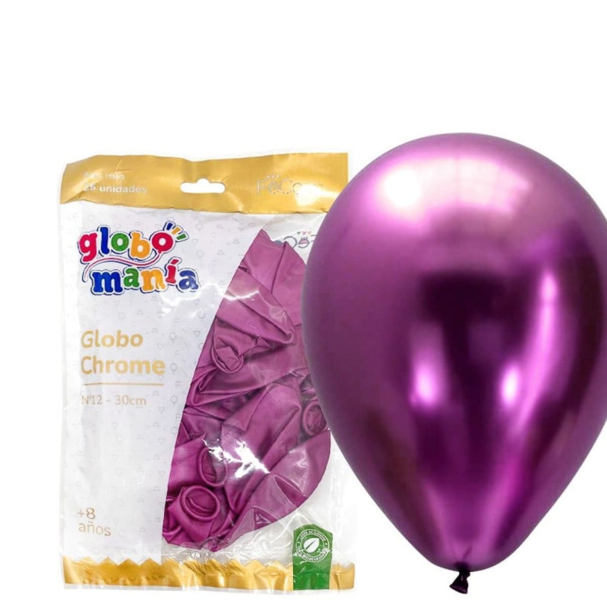 GENERICO - GLOBO 12 CHROME FUCISA X25 UNID