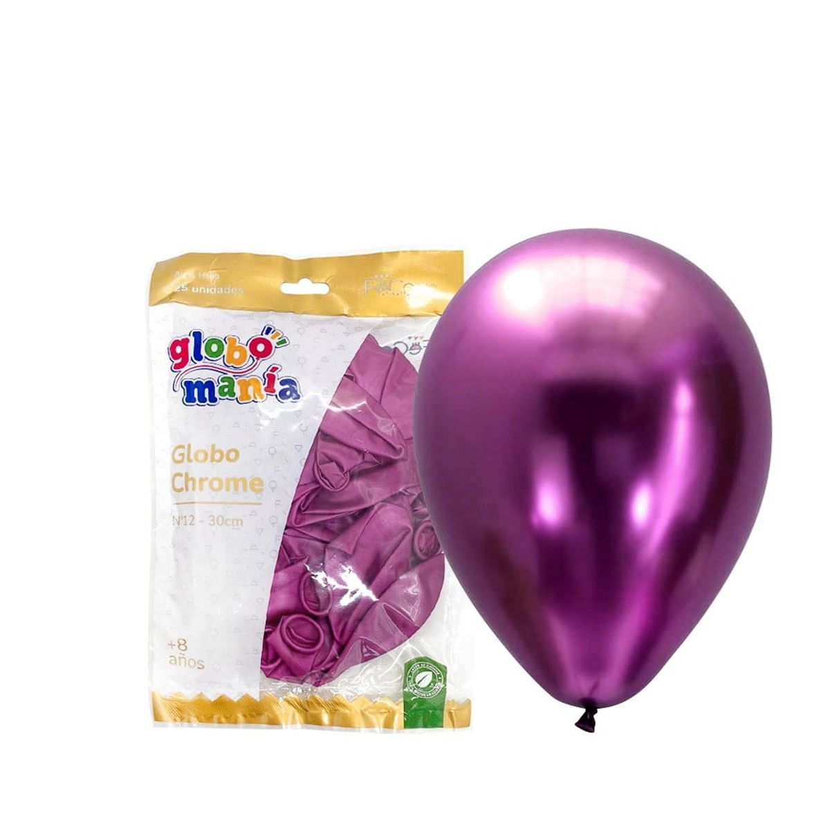 GENERICO - GLOBO 12 CHROME FUCISA X25 UNID