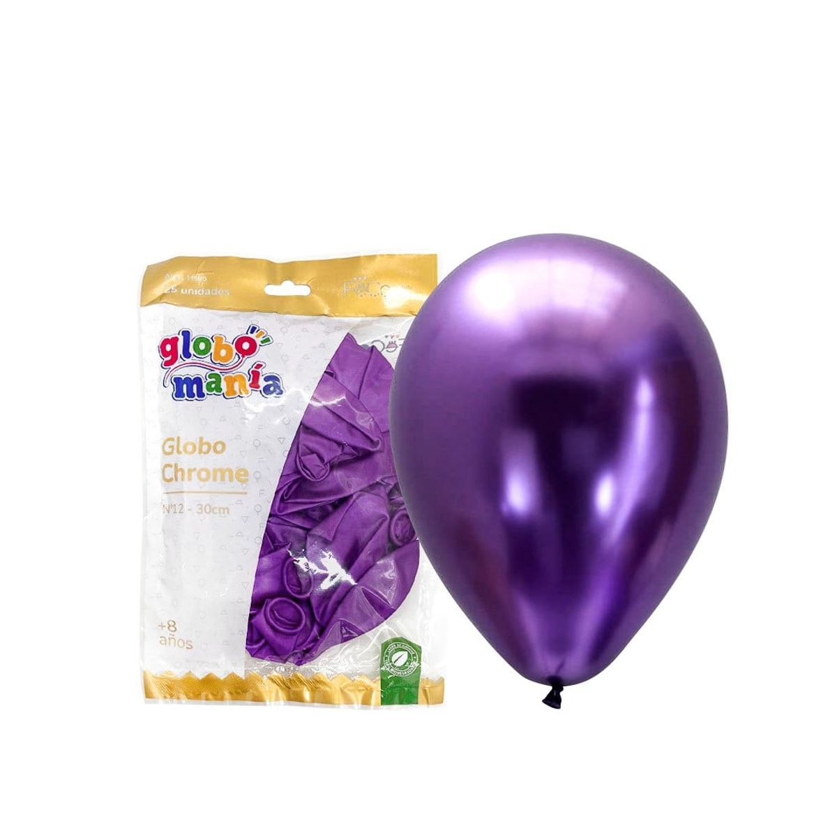 GENERICO - GLOBO 12 CHROME MORADO X25 UNID