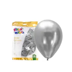 GENERICO - GLOBO 12 CHROME PLATEADO X25 UNID