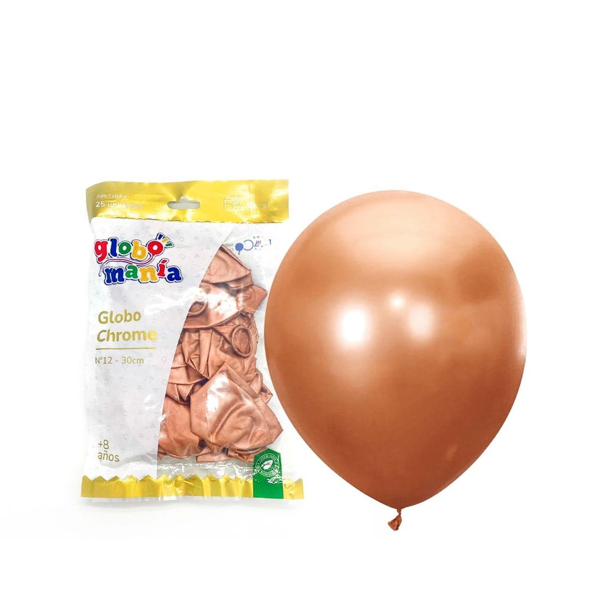 GENERICO - GLOBO 12 CHROME ROSE GOLD X25 UNID