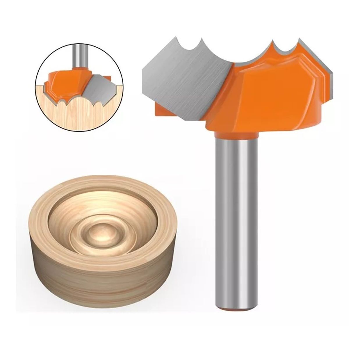 GENERICO - Fresa Madera Vaciado Toma 8mm Fondo Bola Doble