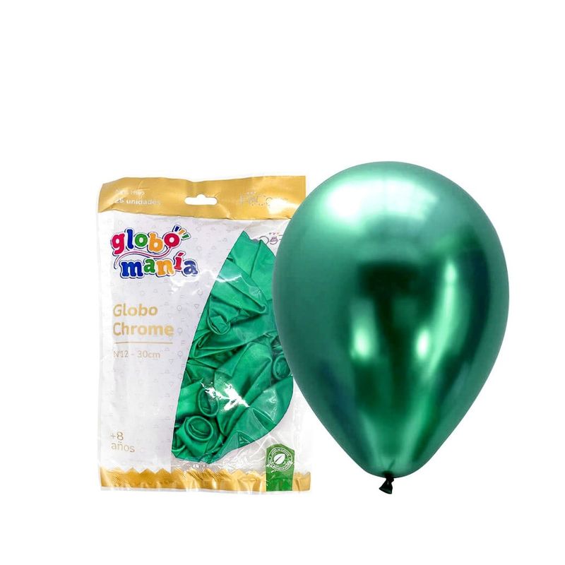 GENERICO - GLOBO 12 CHROME VERDE X25 UNID