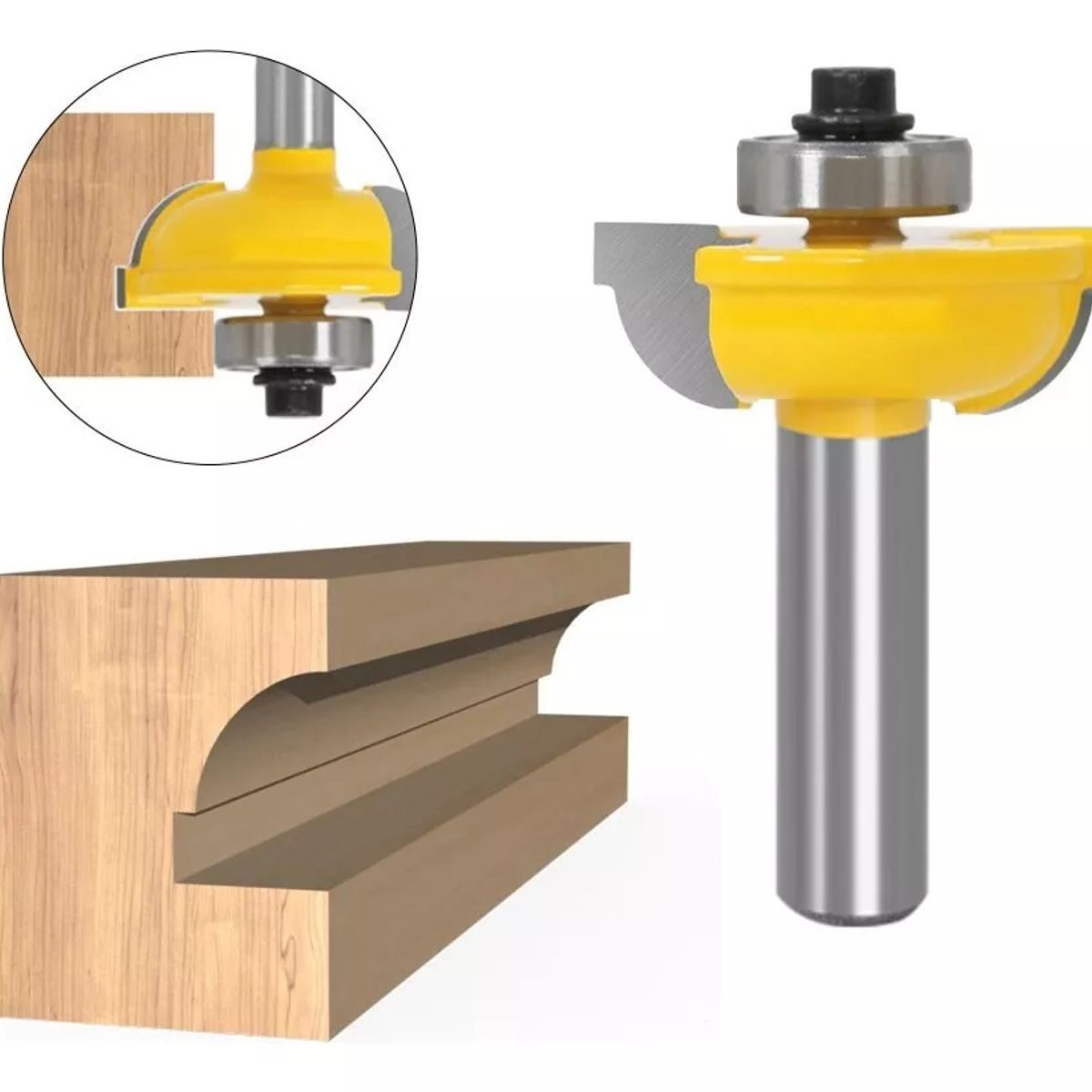 GENERICO - Fresa Madera Moldura Zócalo Marcos Vástago ½ Curva Int