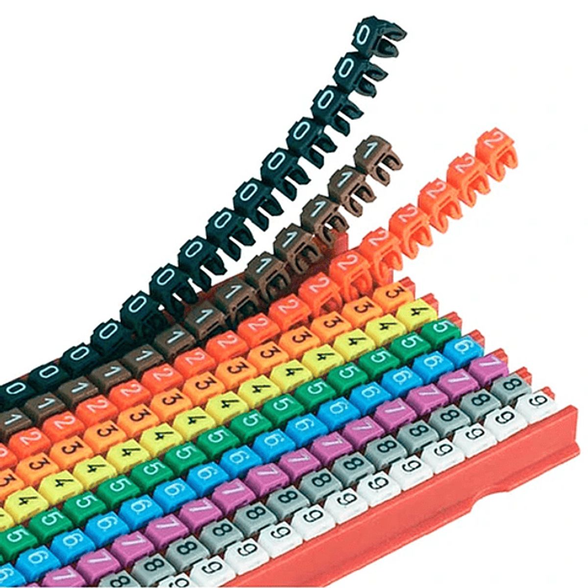GENERICO - Marcadores Numéricos Para Cable 10-8AWG (4-6mm) 100 Unidades