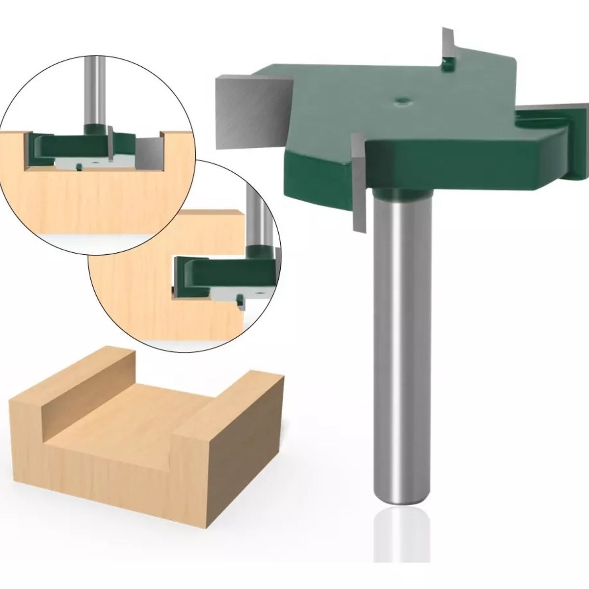 GENERICO - Fresa Madera Vaciado Invertida Copiadora T Toma  ¼ x 1.19/32