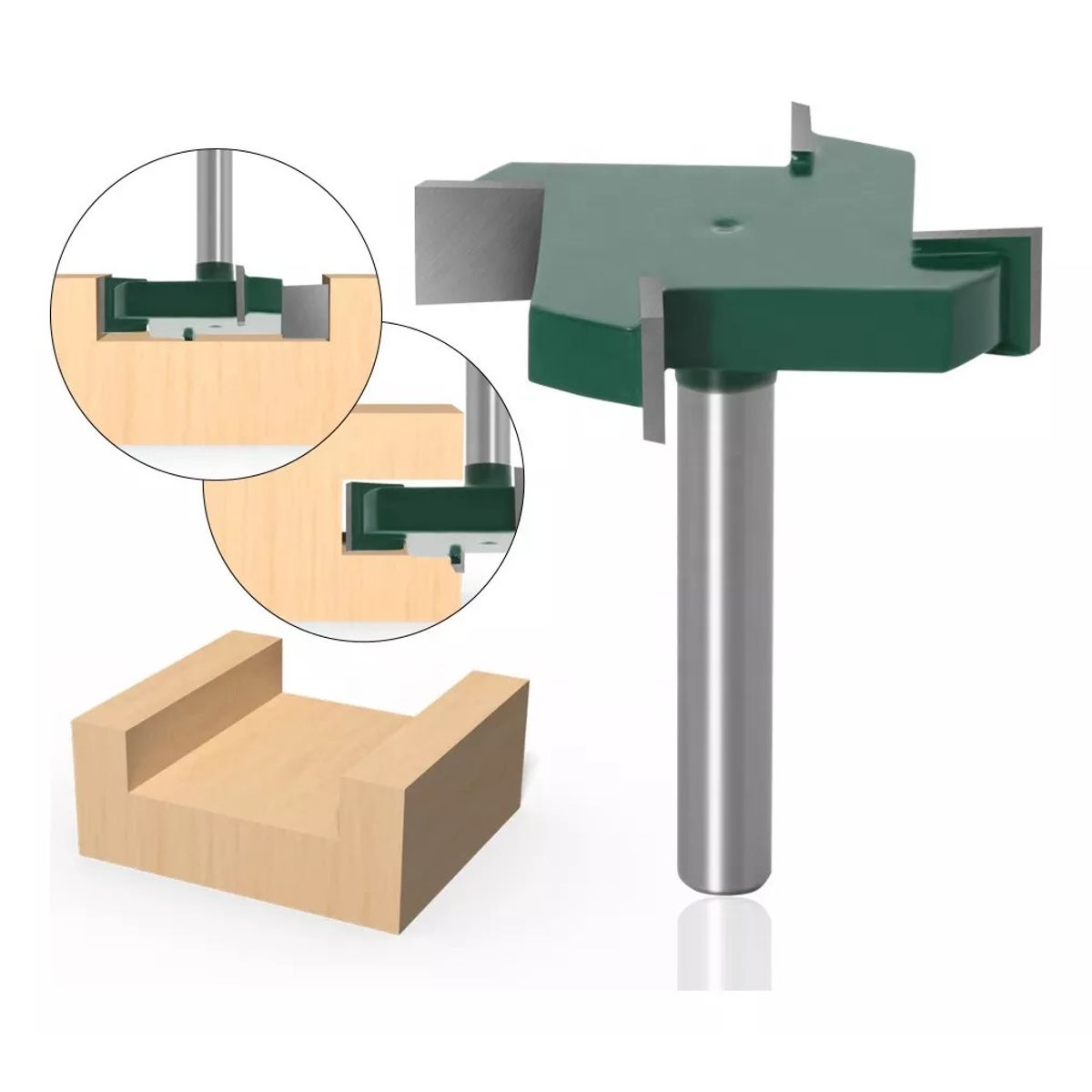 GENERICO - Fresa Madera Vaciado Invertida Copiadora T Toma  ¼ x 1.19/32