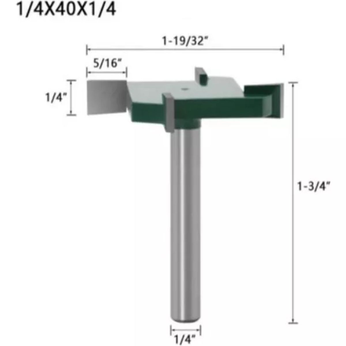 GENERICO - Fresa Madera Vaciado Invertida Copiadora T Toma  ¼ x 1.19/32