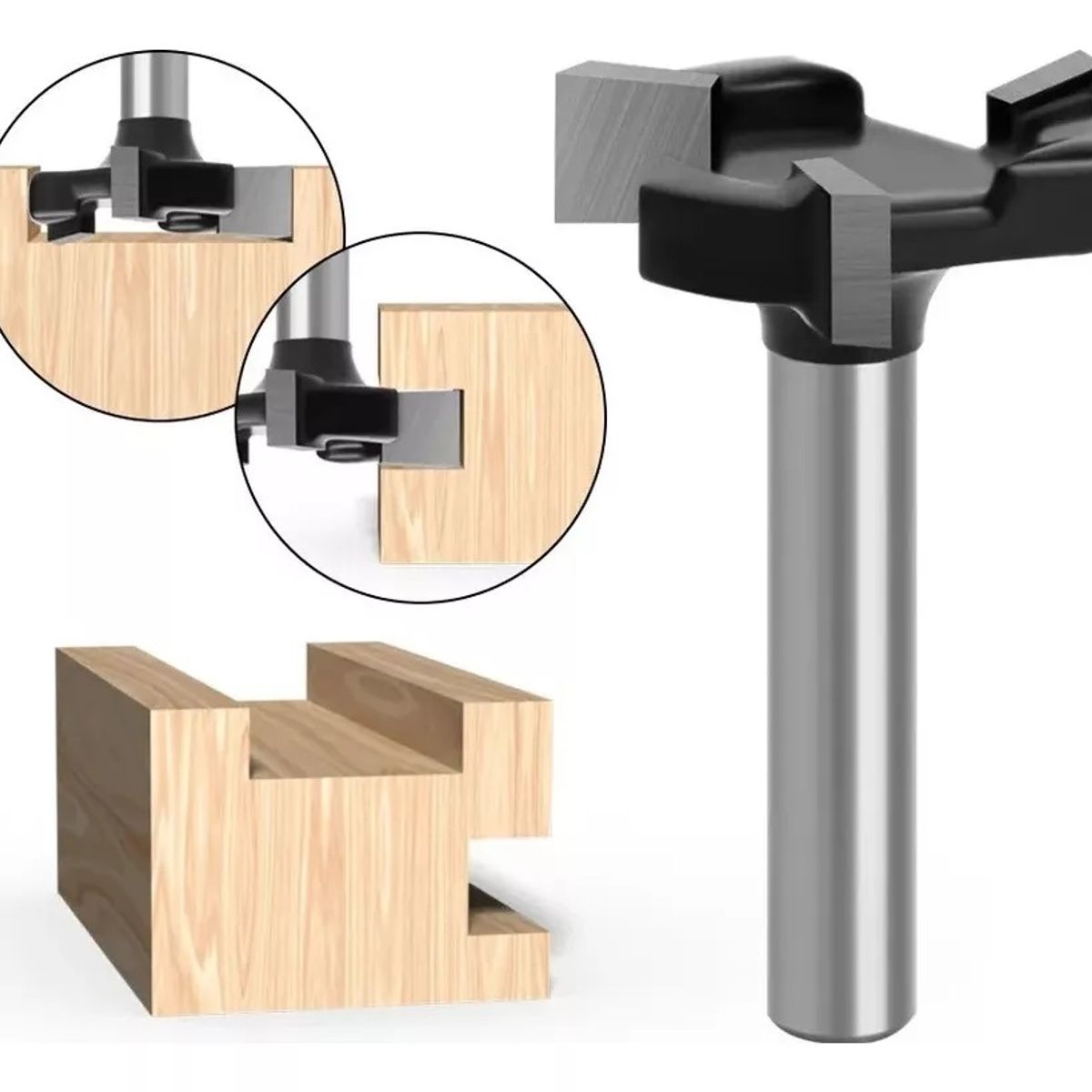 GENERICO - Fresa Madera Vaciado Invertida Copiadora T Toma ¼ x 6.35