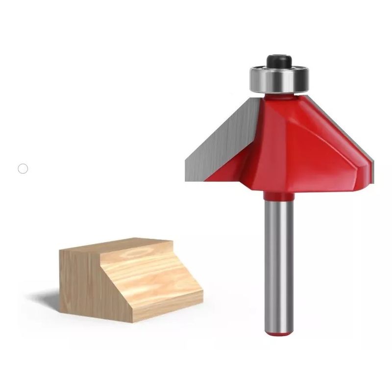 GENERICO - Fresa Madera Copiadora Angulo 45° Toma ¼ x 34 Con Chaflán