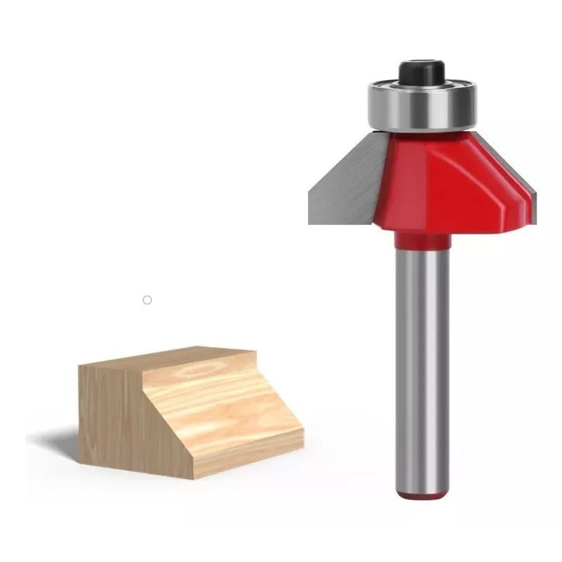 GENERICO - Fresa Madera Copiadora Angulo 45° Toma ¼ x 38 Con Chaflán