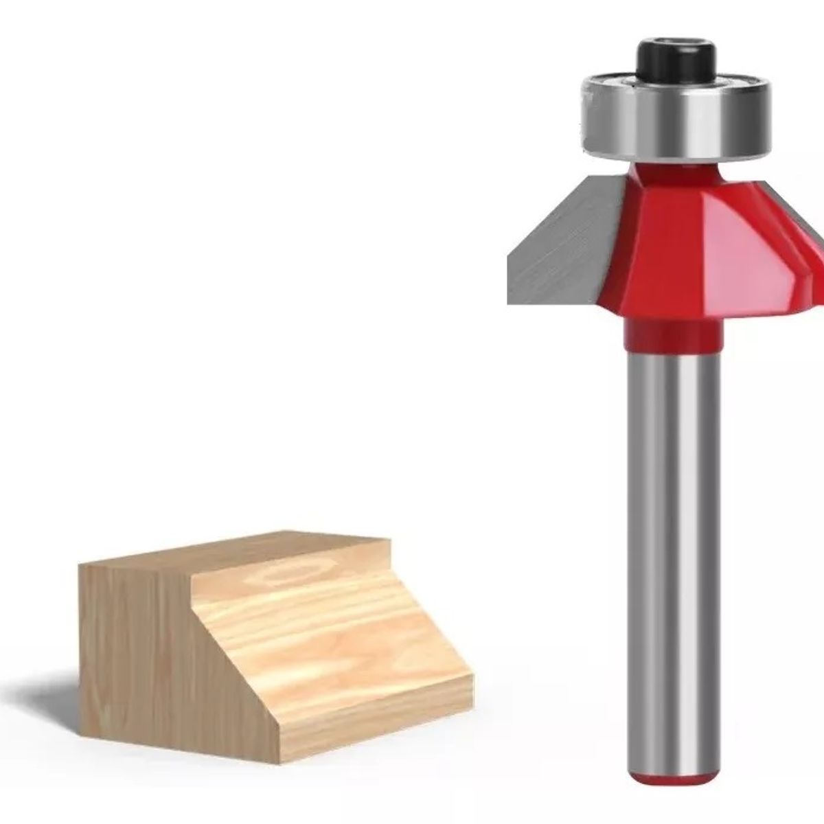 GENERICO - Fresa Madera Copiadora Angulo 45° Toma ¼ x ¼ Con Chaflán