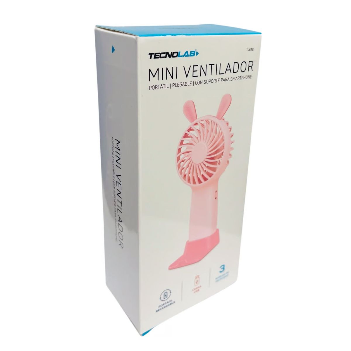 TECNOLAB - Mini Ventilador De Mano Diseño Conejo Recargable - SC