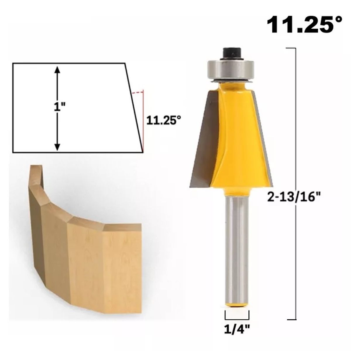 GENERICO - Fresa Madera Copiadora 1125° Grados Vástago 14 Alta Dureza