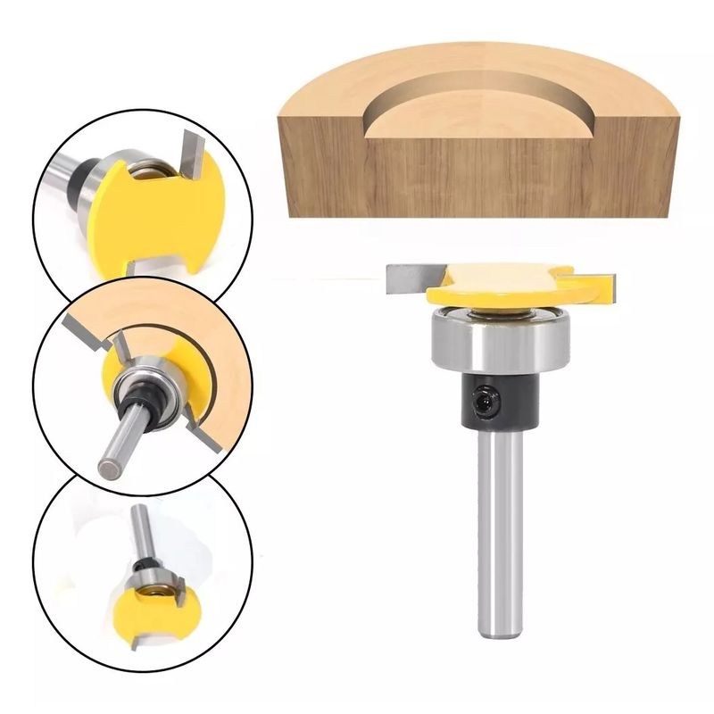GENERICO - Fresa Madera Vaciado Invertida Copiadora T Toma ¼  4 x 32 mm
