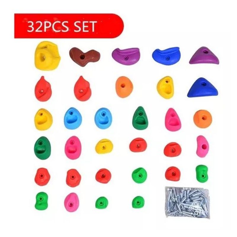 JUGUETON - Set 32 Presas Piedras de Escalada con Pernos para Concreto