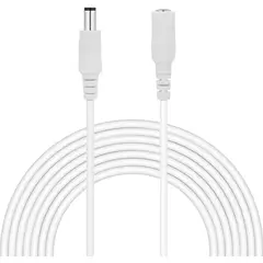 KUANGYE - Cable Extension De Alimentación De 12v Para Camara 5 Metros Color blanco