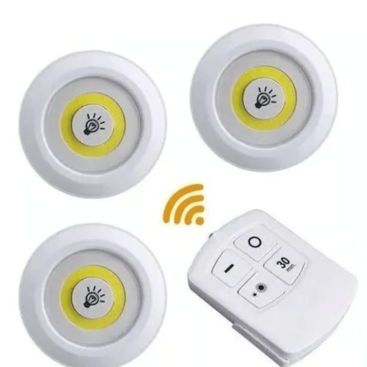 GENERICO - Set 3 Luces Led De Emergencia Inalámbricas Control Remoto