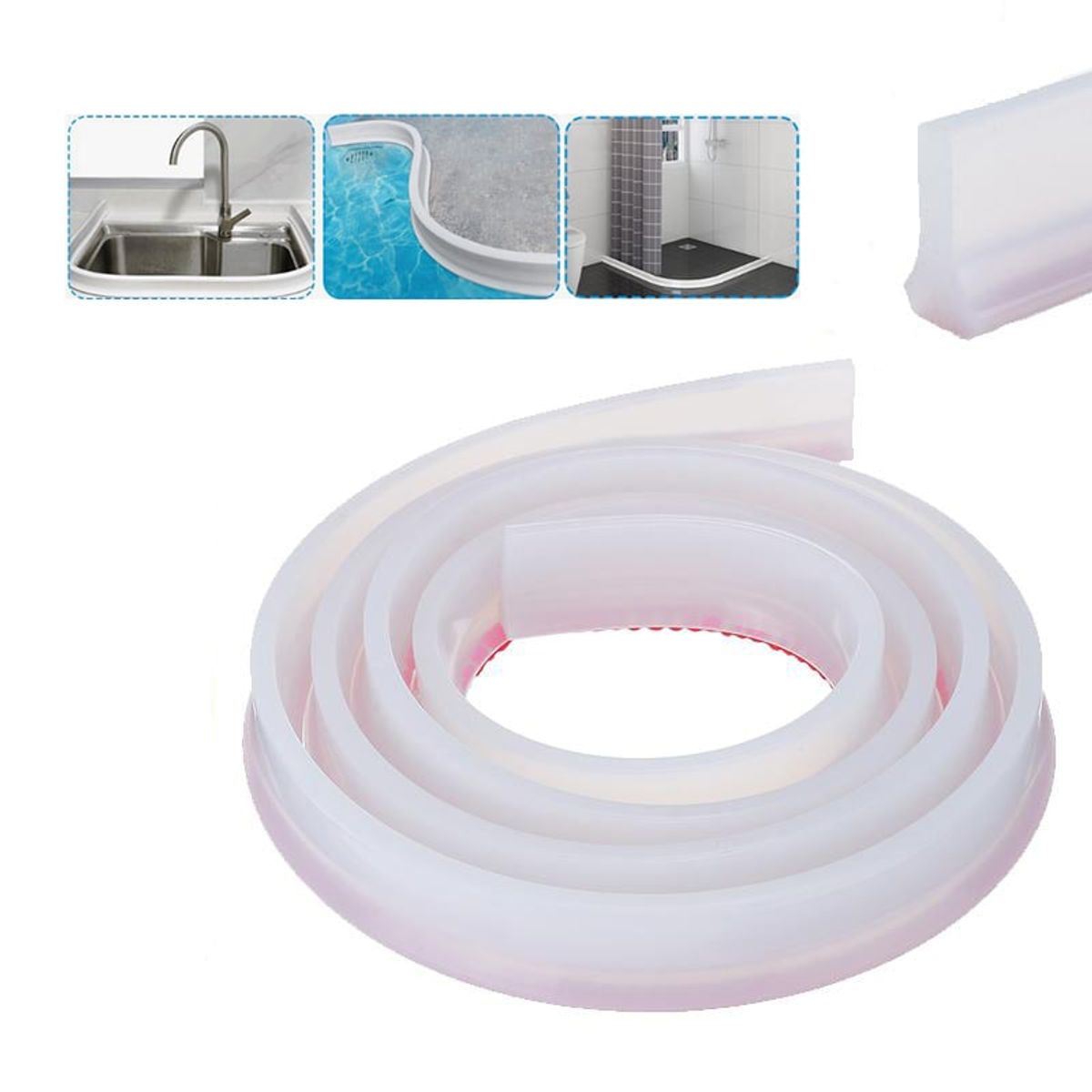 KUANGYE - Barrera De Agua De Silicona Para Umbral De Baño