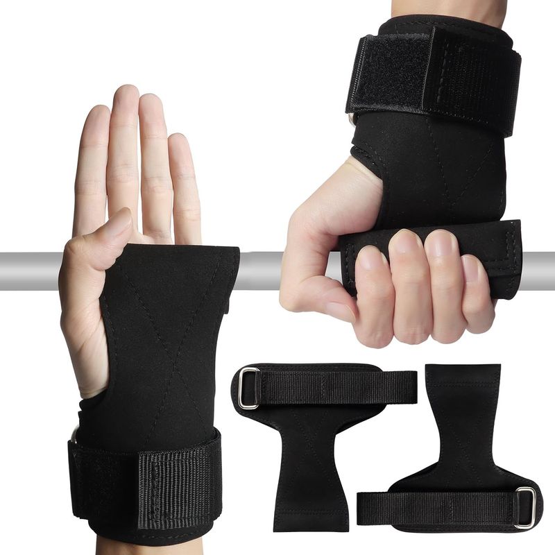 KUANGYE - Straps Lifting Grip Piel Gym Muñequera Crossfit Pesas Fitnes
