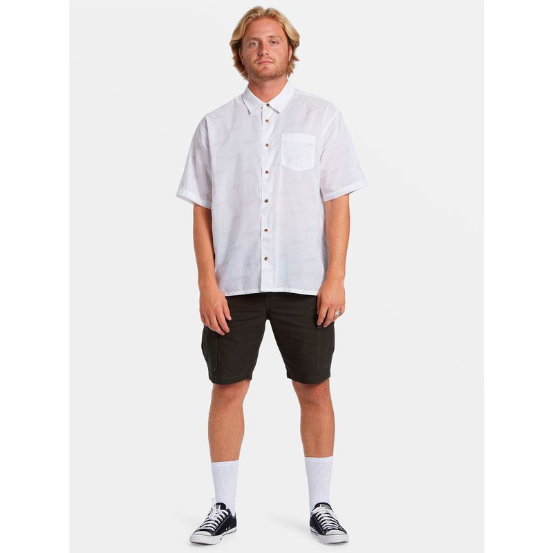 BILLABONG - Camisa Manga Corta Hombre Script Print Blanca BILLABONG