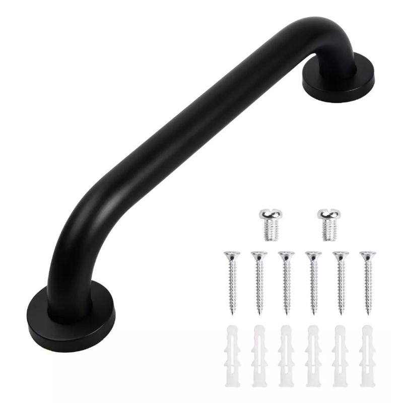 KUANGYE - Barra De Seguridad Acero Inoxidable Negro Mate 30cm