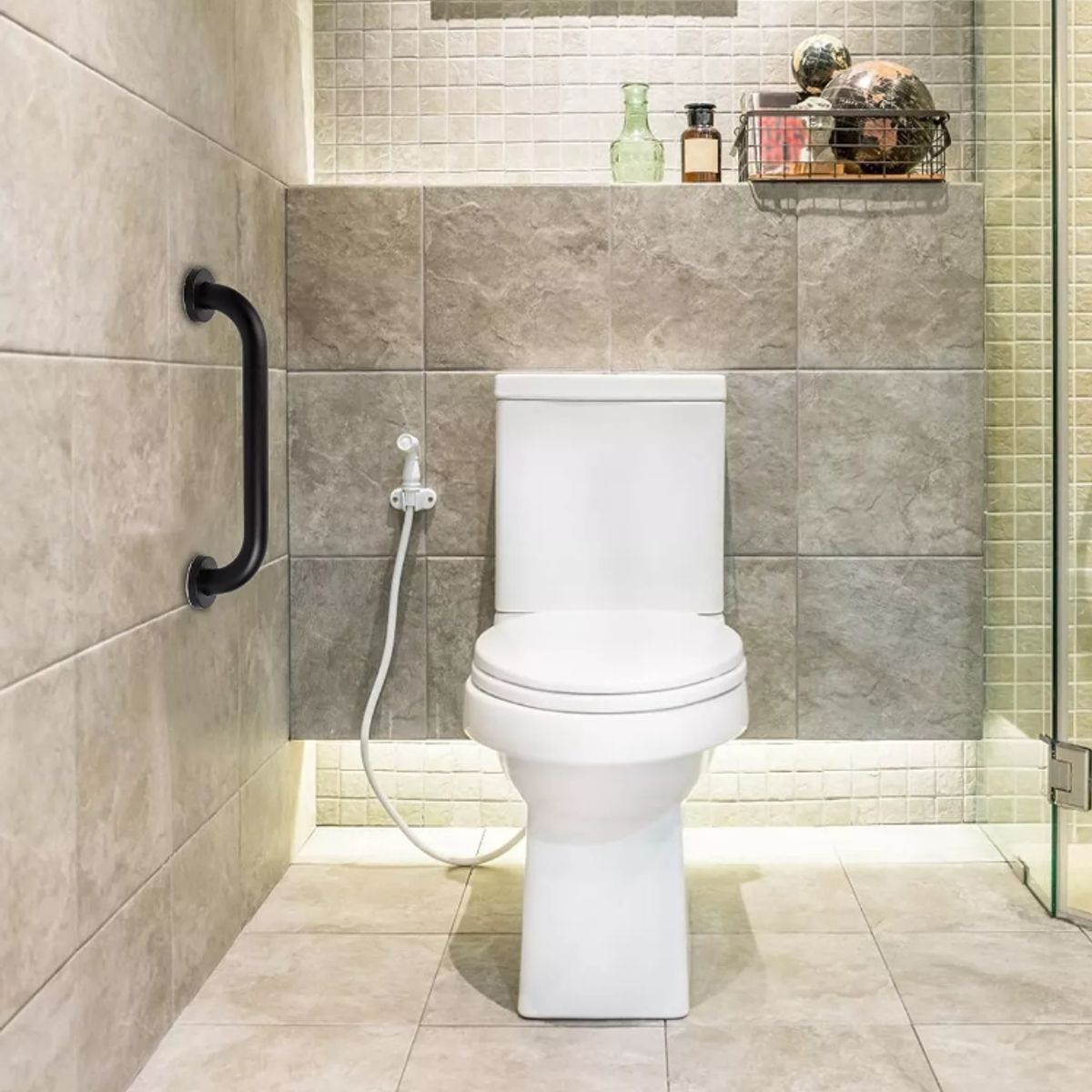 KUANGYE - Barra De Seguridad Acero Inoxidable Negro Mate 30cm