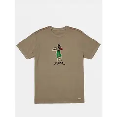 RVCA - Polera Manga Corta Hombre Oblow Hula Verde RVCA.-