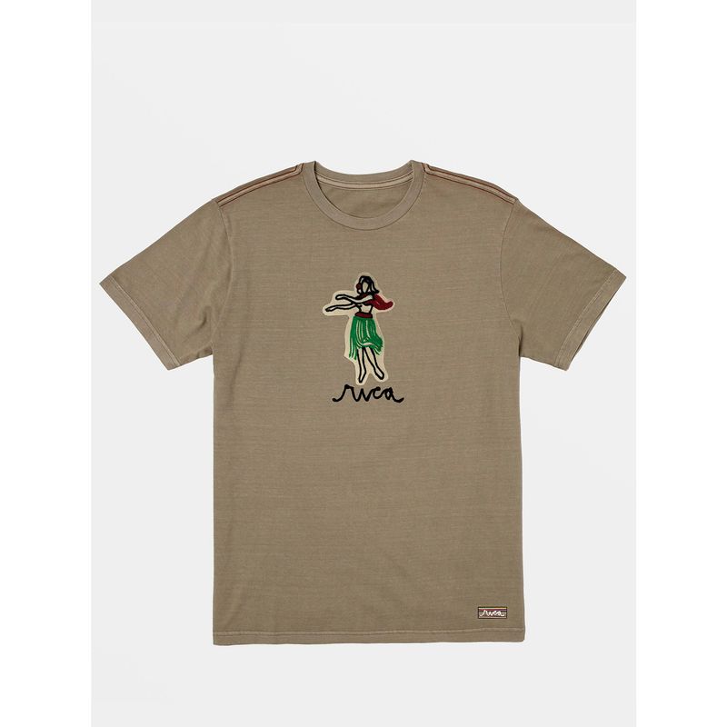 RVCA - Polera Manga Corta Hombre Oblow Hula Verde RVCA.-