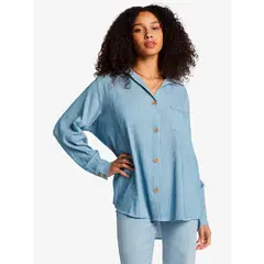BILLABONG - Blusa Manga Larga Mujer Swell Celeste