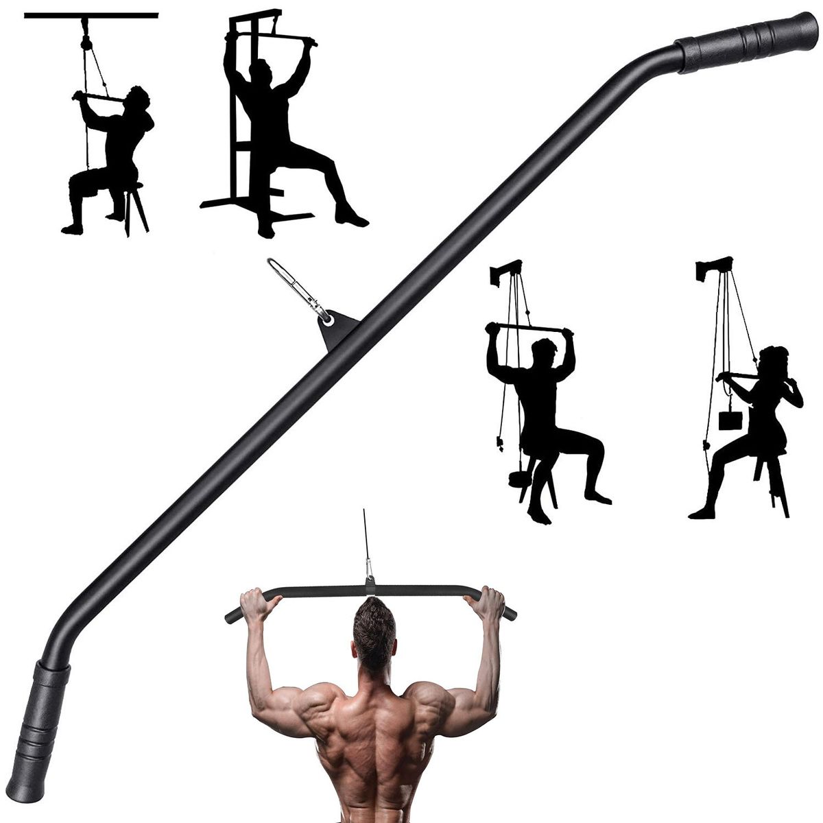 KUANGYE - Barra Para Polea Largo 1mtr - Gimnasio Dorsal Triceps Biceps