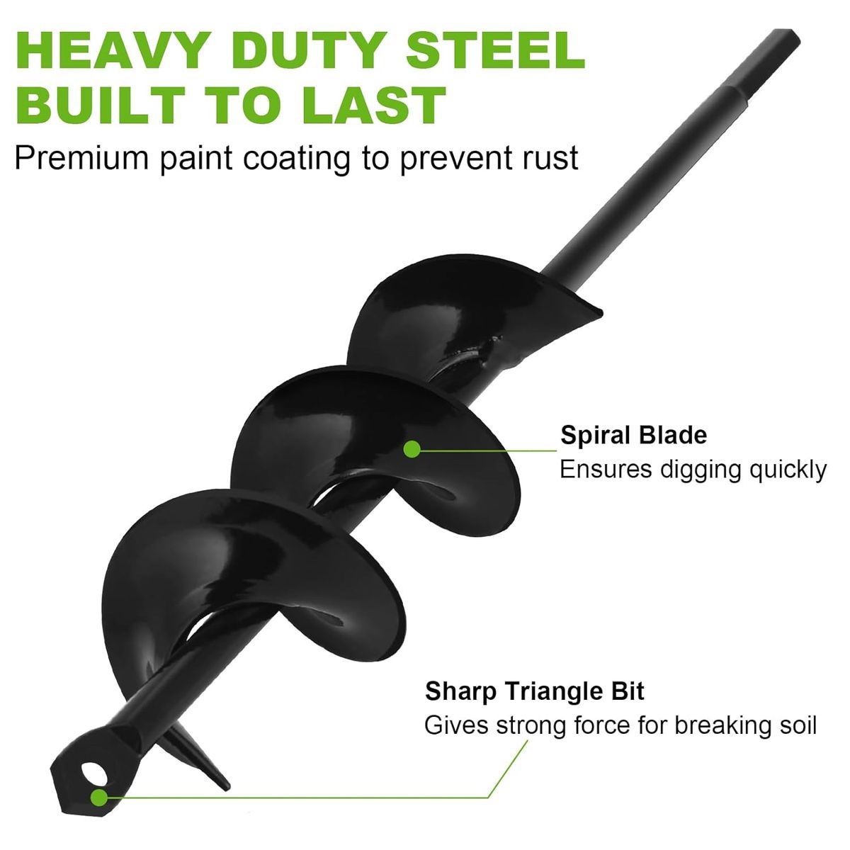 KUANGYE - 60x5cm Broca Ahoyador Plantar Jardín Para Taladro Común