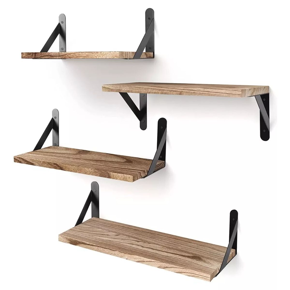 KUANGYE - Repisas Flotantes De Madera Multipropósito Kit X4 Colores