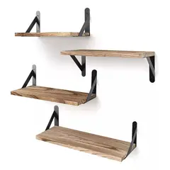 KUANGYE - Repisas Flotantes De Madera Multipropósito Kit X4 Colores