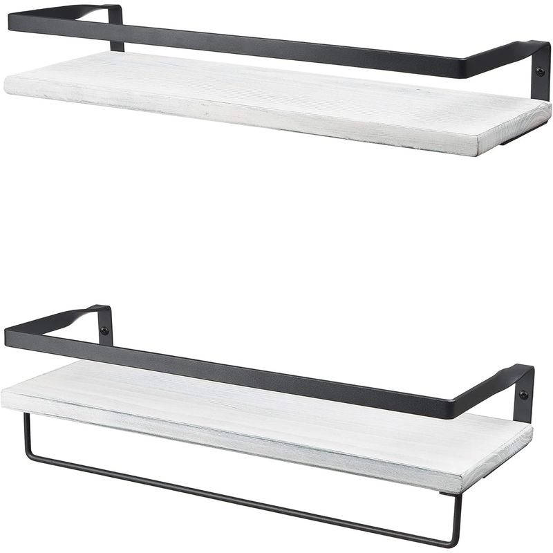 KUANGYE - Repisas Flotantes De Madera Modernas Kit X2 Colores