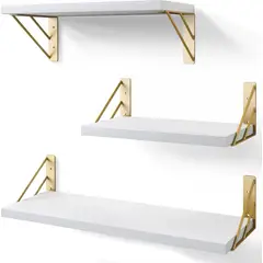 KUANGYE - Repisas Flotantes De Madera Multipropósito Kit X3 Colores