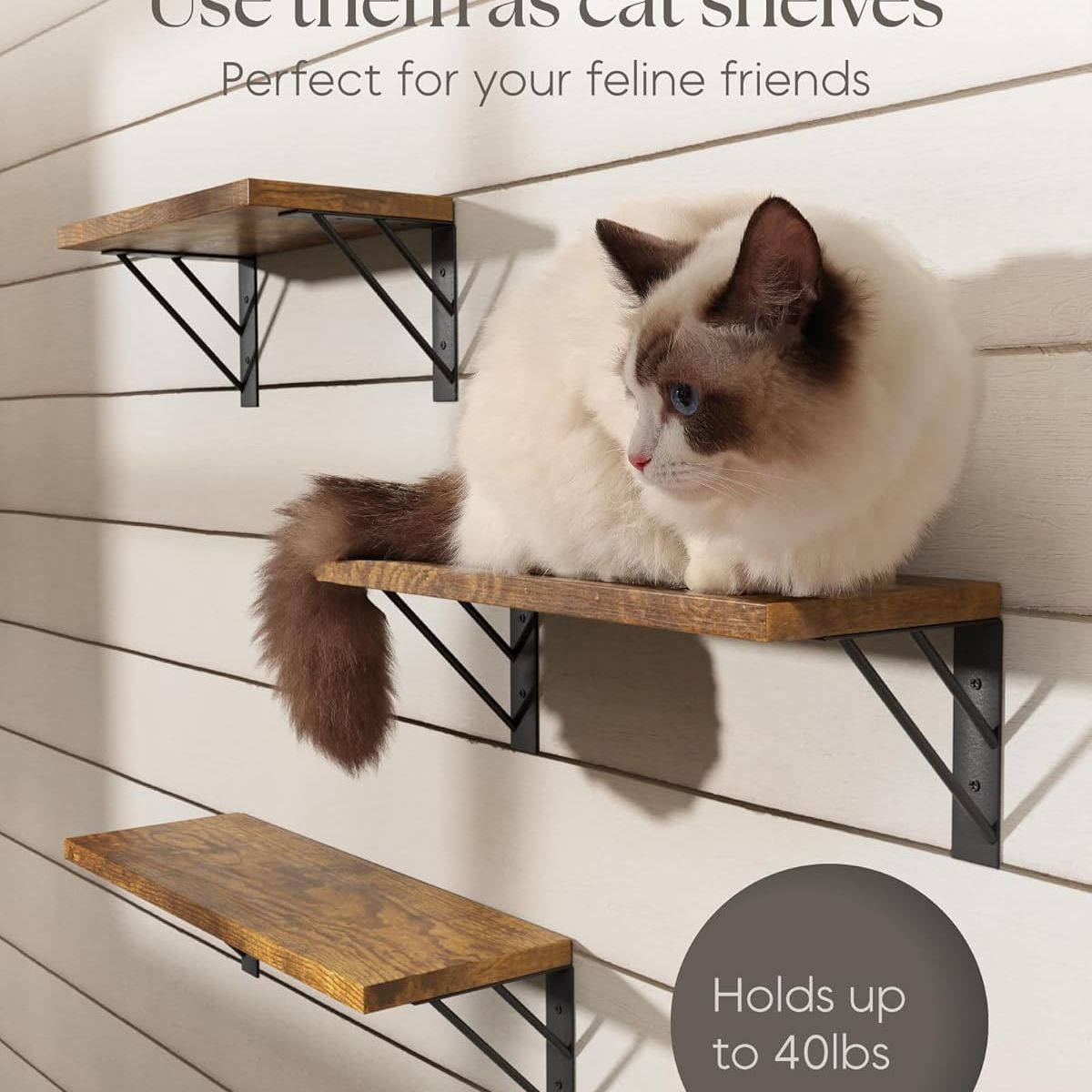 KUANGYE - Repisas Flotantes De Madera Multipropósito Kit X3 Colores