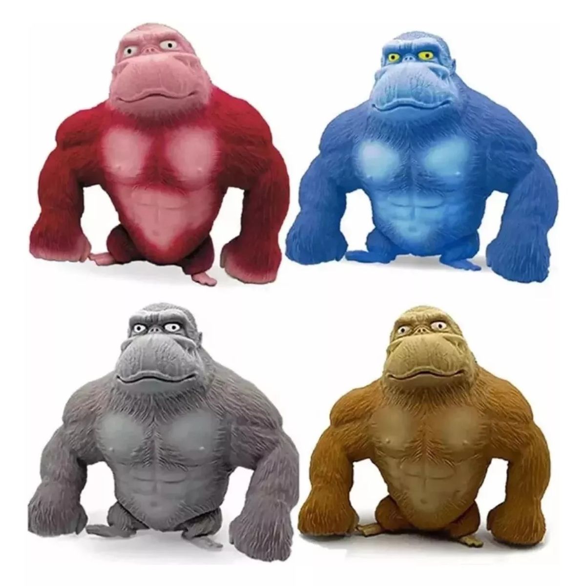 KUANGYE - Pack 4 Gorila Antiestres Elástico Sensorial Mono Tiktok 500g