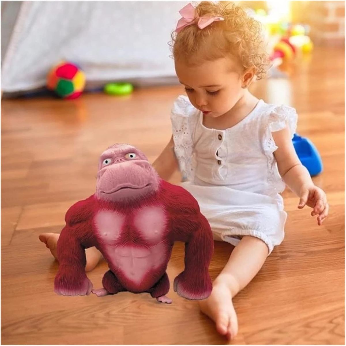 KUANGYE - Pack 4 Gorila Antiestres Elástico Sensorial Mono Tiktok 500g