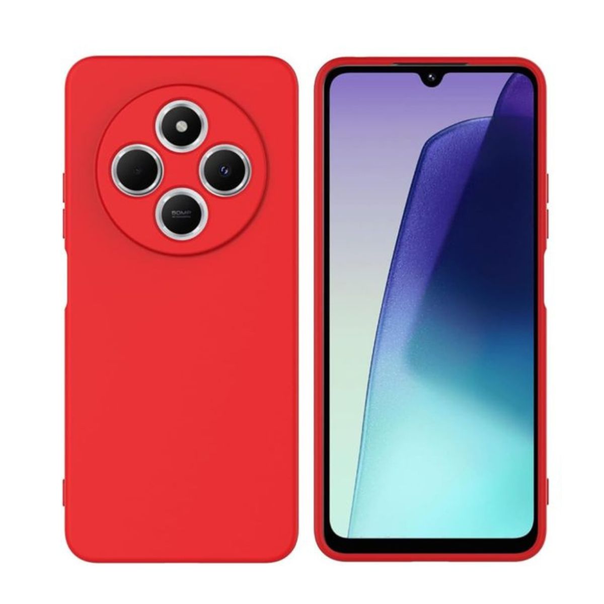 GENERICO - Carcasas Silicona Color Para Redmi 14c - Rojo