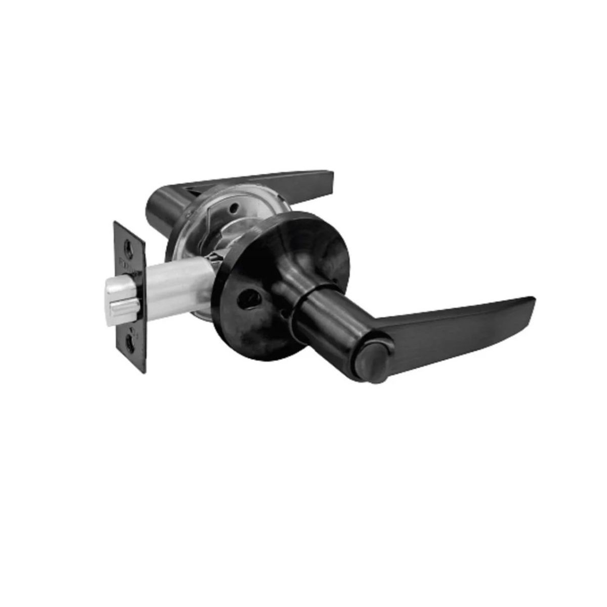 GENERICO - Cerradura Manilla Negra Tubular Baño Negro