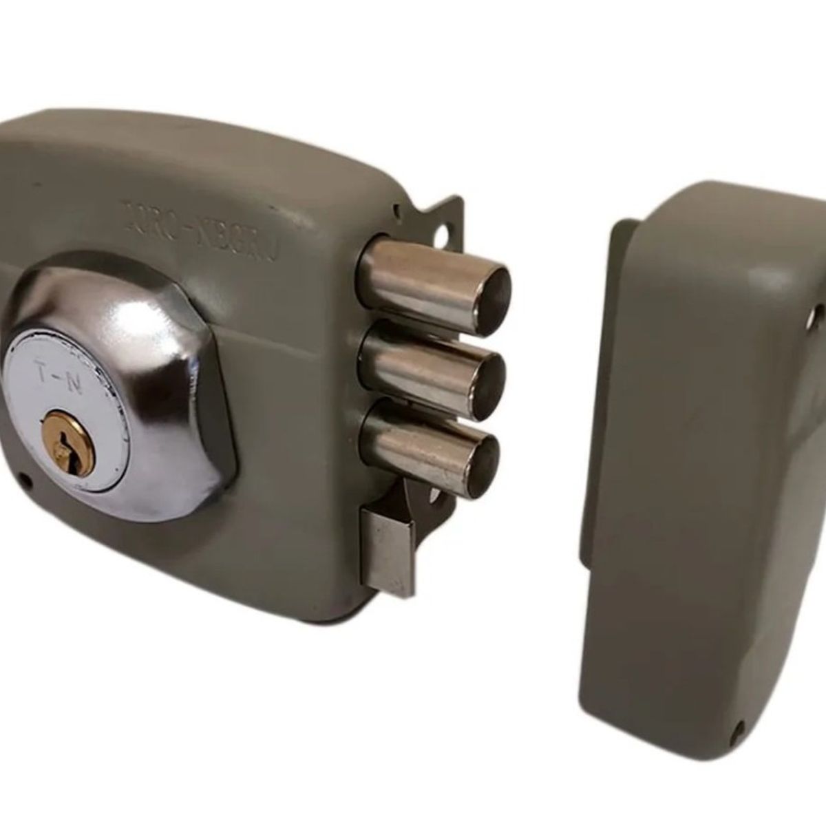 GENERICO - Chapa Cerradura Sobreponer Cerrojo Triple Seguridad Hogar