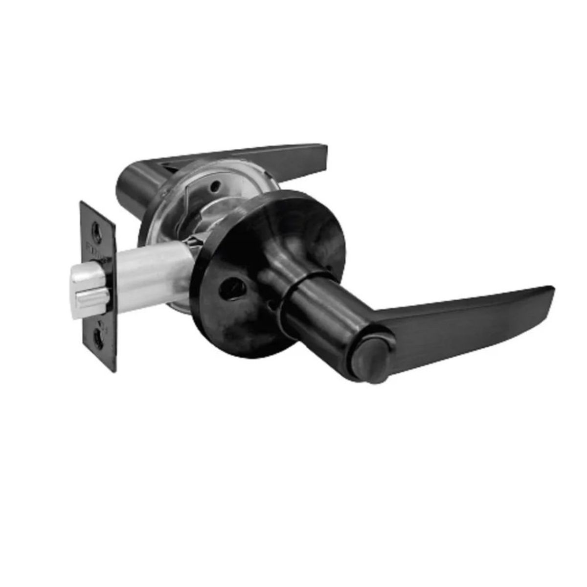 GENERICO - Cerradura Manilla Negra Tubular Baño