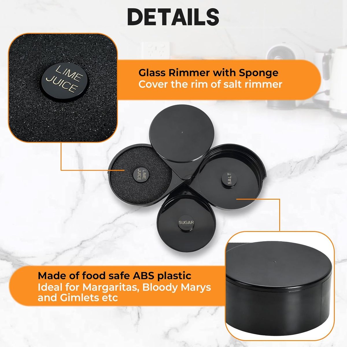 KUANGYE - Escarchador Orillador Copas Sal Azúcar Limón Margaritas Bar