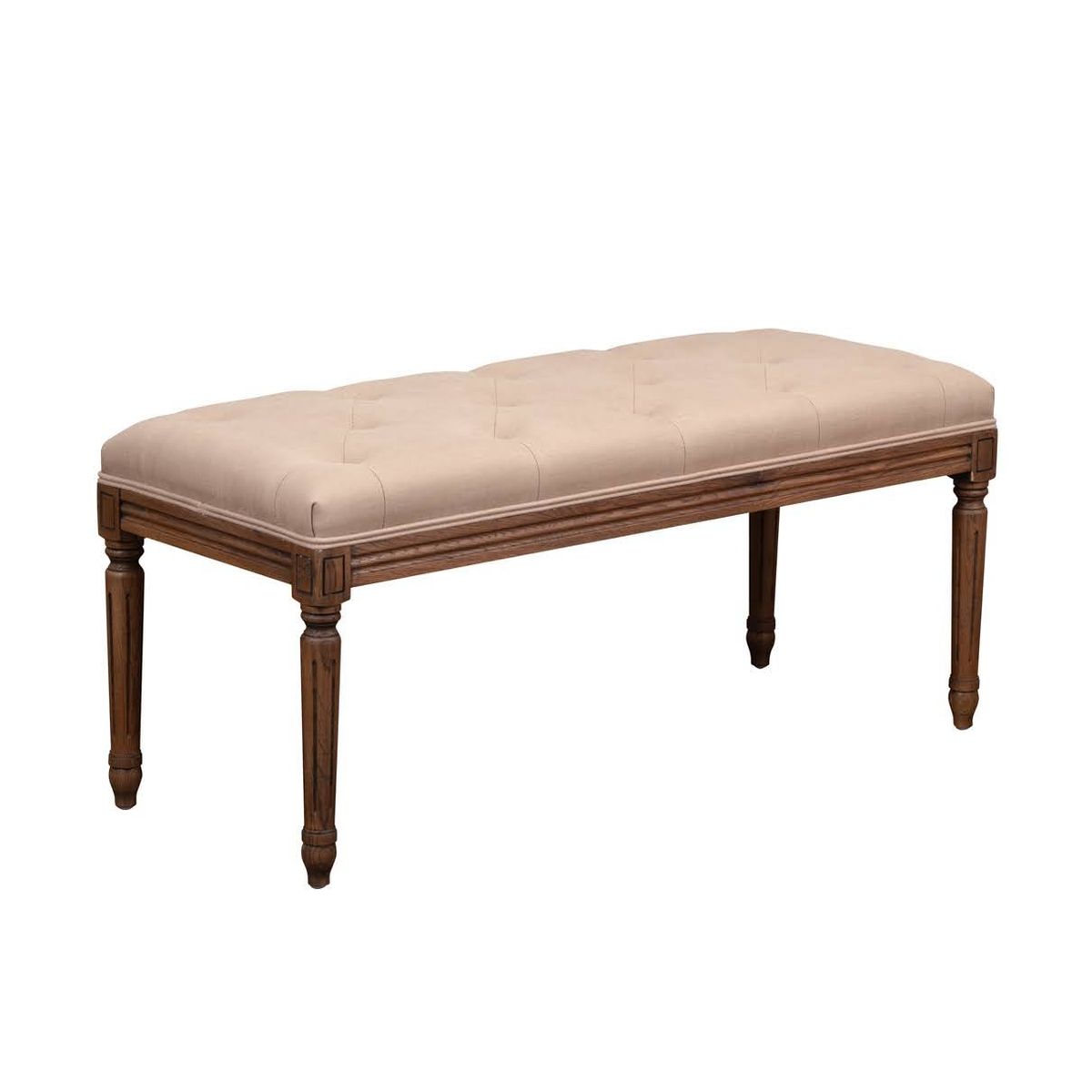 MEYA MUEBLES - Banca Assam de tela y madera de Roble